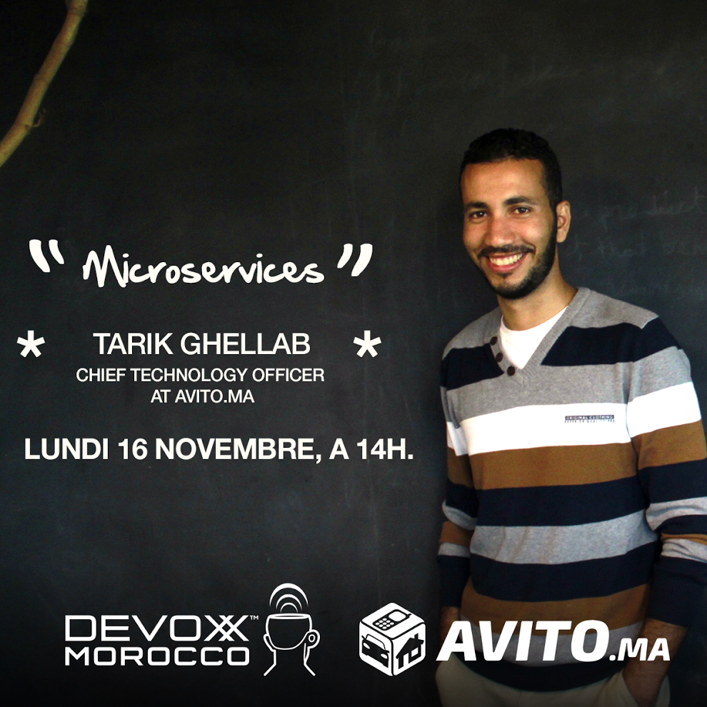 Avitoma's tweet photo. Lancement du #hackathon #miscroservices au @DevoxxMA lundi, 14h avec notre #CTO
More info : https://t.co/HarPCnAS8X https://t.co/5OYOrUvtOf