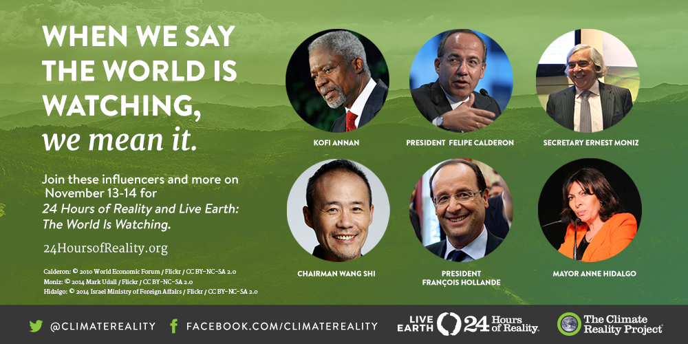 This is the moment to make history. #24HoursofReality starts in ONE hour bit.ly/1NexoIR #WhyImWatching