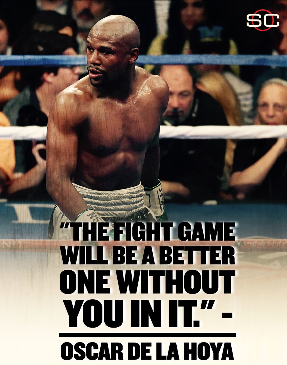 SportsCenter's tweet photo. Oscar De La Hoya shreds Floyd Mayweather in an open letter. https://t.co/VKQJElPoKq https://t.co/d9h2KLA2tI