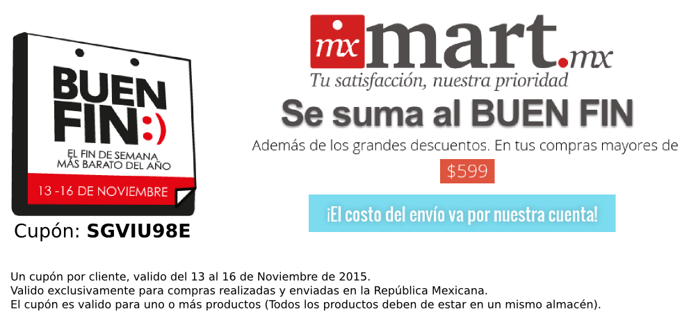 mxmartmx's tweet photo. En compras mayores de $599 envío gratis. #promociones https://t.co/MvsBU3yPfR haz válido el cupón en este #BuenFin https://t.co/2iIwIsx7b2
