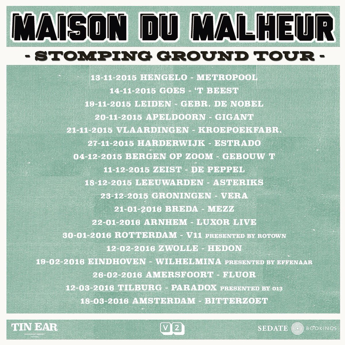 Nieuwe shows! Stomping Ground Tour 2015/2016!