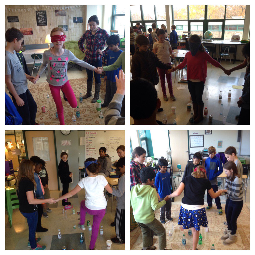 SixthGradeSavvy's tweet photo. 6th graders demonstrating persistence and support while navigating blindfolded through obstacles. #heathmindset https://t.co/YZHaBhq10H