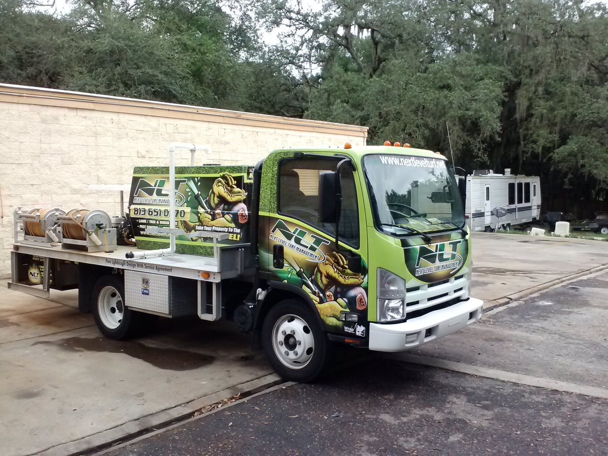 LawnGraphics's tweet image. #Lawncare #truckwraps designed and installed in #TampaBay area. #LawnGraphics
