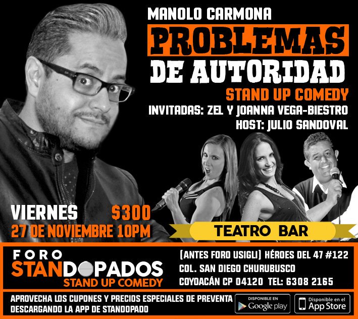 elmanoloide's tweet image. Súper noticia, estaré de headliner en @ForoStandopados con @Mariazelzel y @vegabiestro invitadas y host @soyjulio13