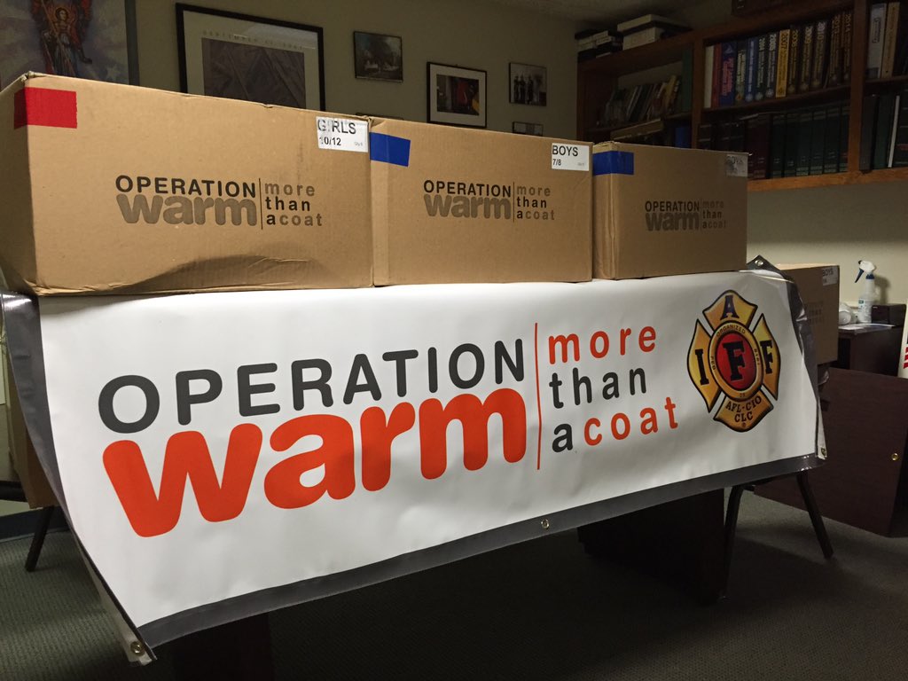 fffcf1426's tweet photo. 90 brand new winter coats delivered in Fairfield today. Smiles all around. @FFOperationWarm @IAFFNewsDesk @upffa https://t.co/WrMoY0sNhz