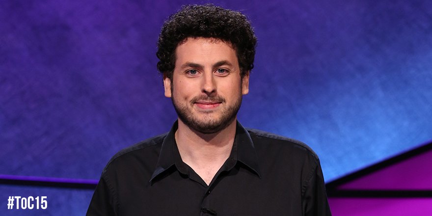 Jeopardy's tweet photo. Week 1 of the #ToC2015 wraps up today with @whoisalexjacob, #ScottLord, and @MichaelBilow. Who will win? https://t.co/ExVzaU0kqW