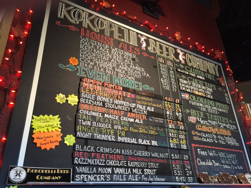 Welcome to your weekend! #tgif #kokopellibeer #drinklocal #coloradobeer #chalkboard #taplist #comethirsty