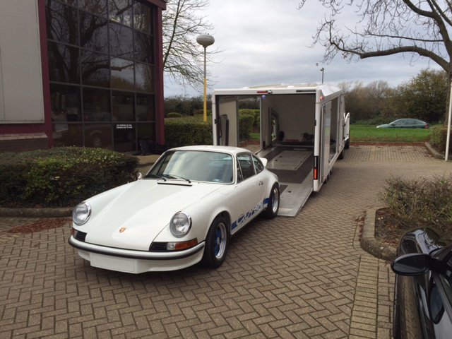 This exquisite,rare 1973 Porsche 911 RS is being delivered back to the customer after having a underbody restoration