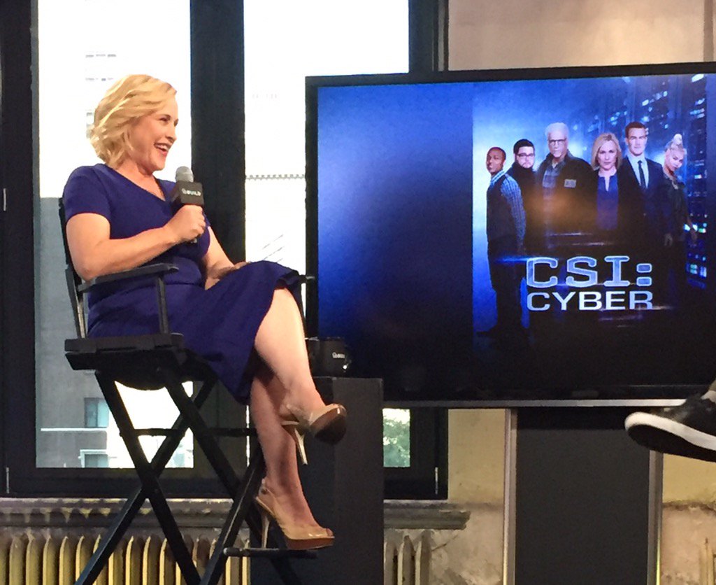 julzwien's tweet photo. "It was exciting to get the call to be the first female lead in a CSI" @PattyArquette on @CSICyber #BUILDseries https://t.co/Wgkr7Pk4u5