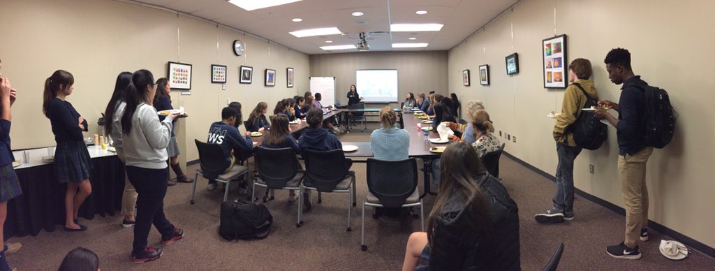 WellEngaged's tweet photo. Standing room only in Global Citizenship lunch.  Reflections on recent trip to Iran.  #globaljags @WellingtonUS https://t.co/iunNnl0BHl