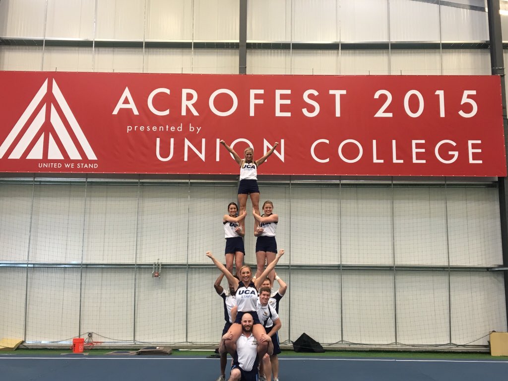 UCACourtney's tweet photo. Such an amazing experience getting to work Acrofest 2015 and teach them our cheerleading pyramids! #UCAstaff https://t.co/eISWbCKhUp