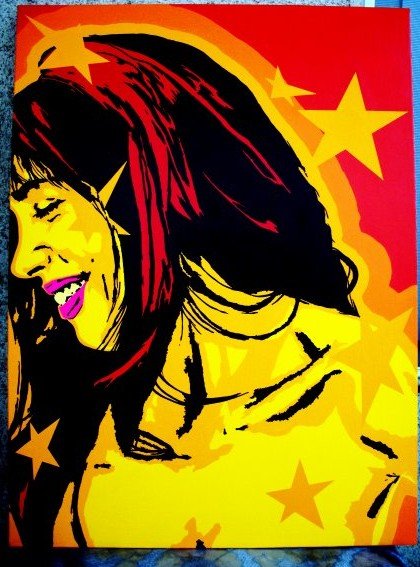 One of my paintings. Doing more next year! #DeviantArt #inspirefirst #painting #acrylic #orange #stars #gold #red