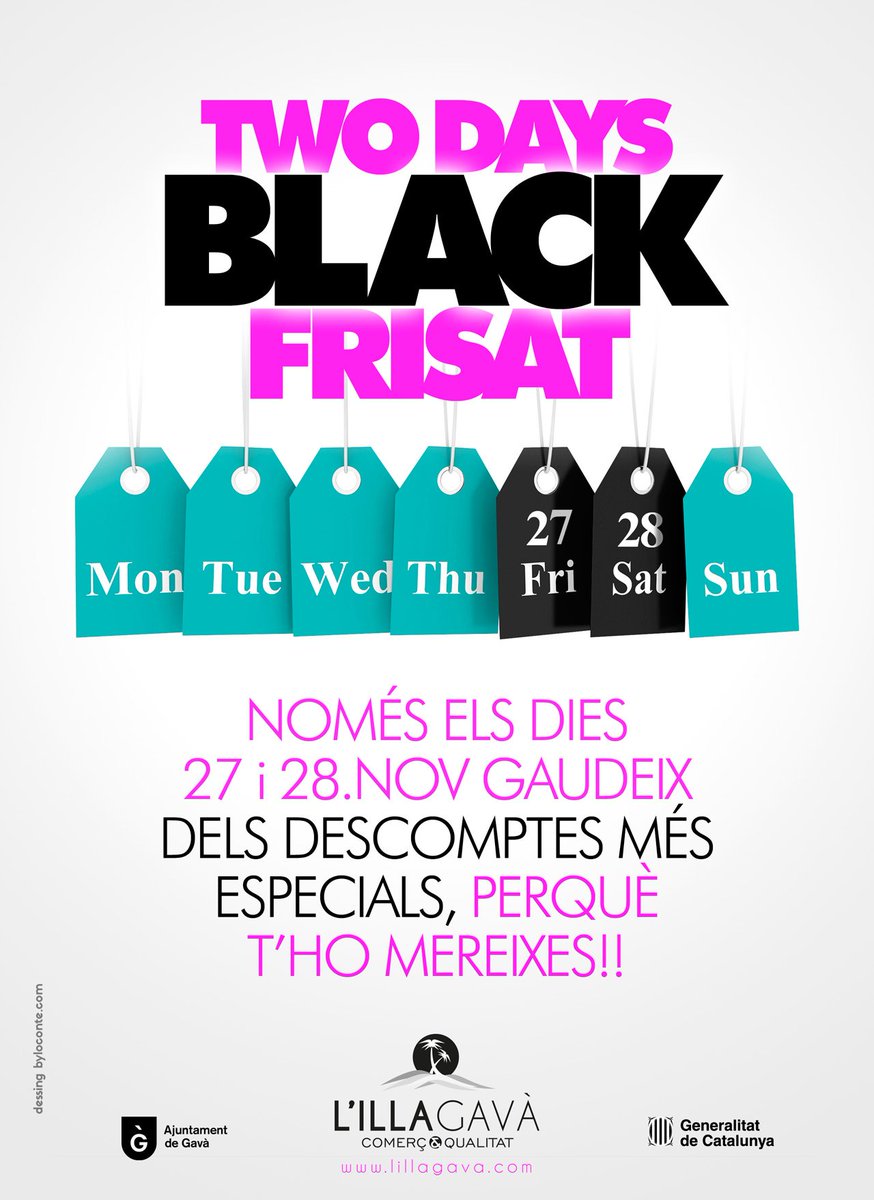 LILLADEGAVA's tweet photo. TWO DAYS BLACK FRISAT  27 i 28. NOV Gaudeix del descomptes mës especials, perquè T´HO MEREIXES !!    L`Illa de Gavà https://t.co/lcu1008apY