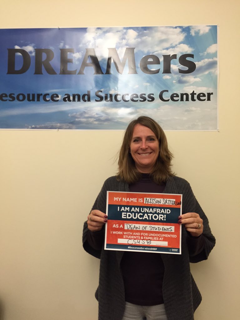 UndocuAdvocates's tweet image. Proud to be a part of a campus supportive of its undocumented students! We love #csusb! #EducatorsOut #csusbsmsu