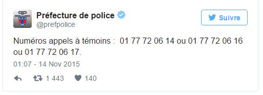 Le_Figaro's tweet photo. 📞 Voici le numéro pour les appels à témoins https://t.co/fTS4o8Tt0h #fusillade #Paris https://t.co/kyY0EcKWP3