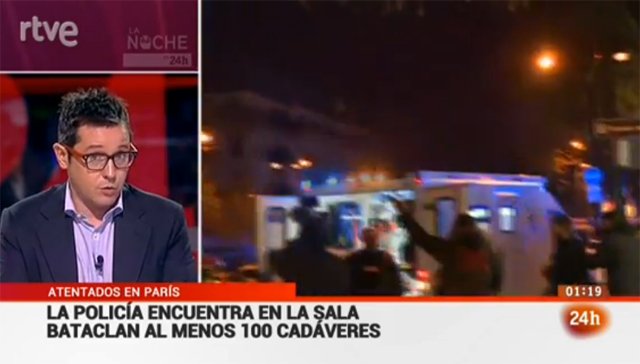 rtvenoticias's tweet photo. #ÚltimaHora Cien muertos dentro de la sala Bataclan, según fuentes policiales https://t.co/yxDAHs5ftl https://t.co/EolVUK8yfP
