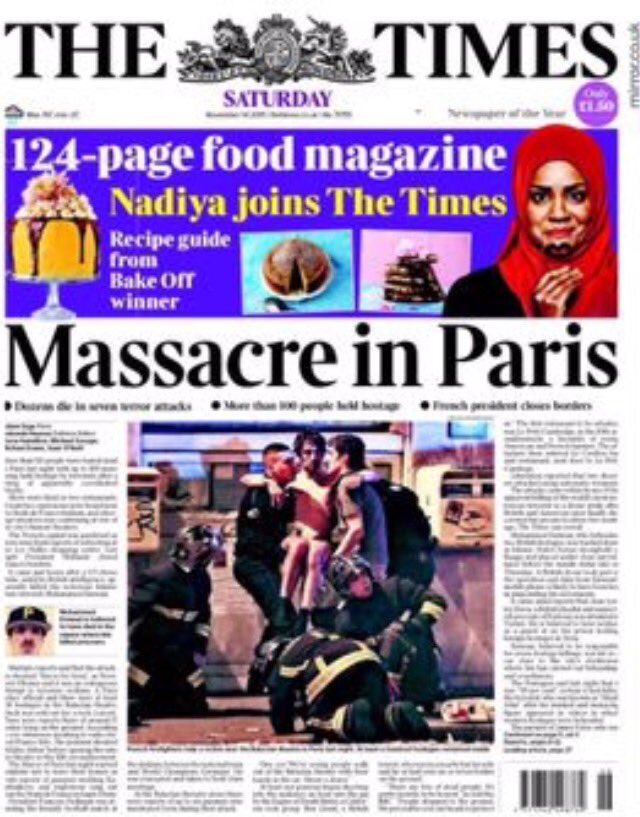 ADelperier's tweet photo. La mairie de Paris évoque 140 morts ... et le monde titre sur Paris https://t.co/8tdCRrRpmU