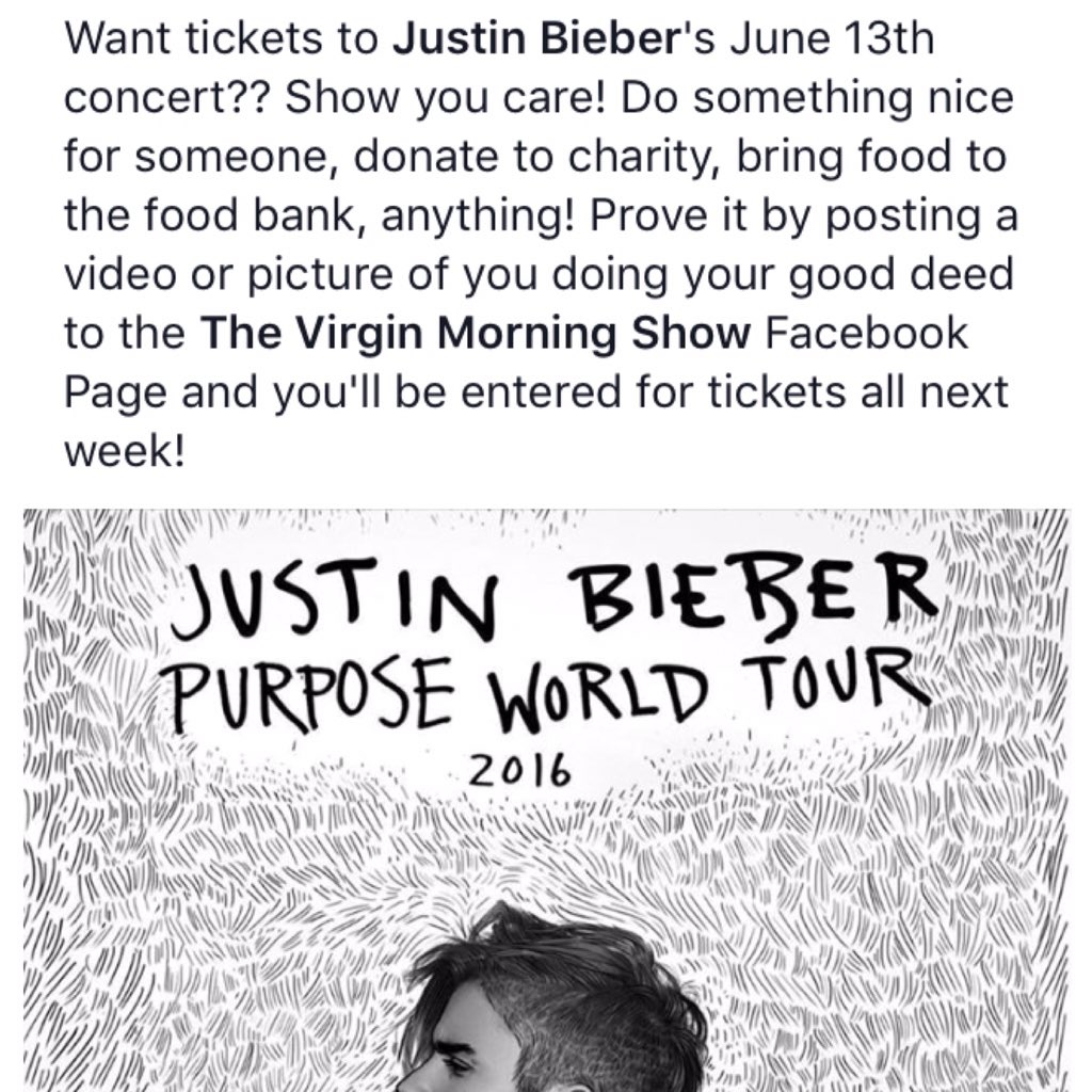 VirginRadioYYC's tweet photo. Your pals @985MorningShow have your hookup for FREE @justinbieber tickets! Next week! #ShowYouCareForAPair #Purpose https://t.co/ccKSdJCfng
