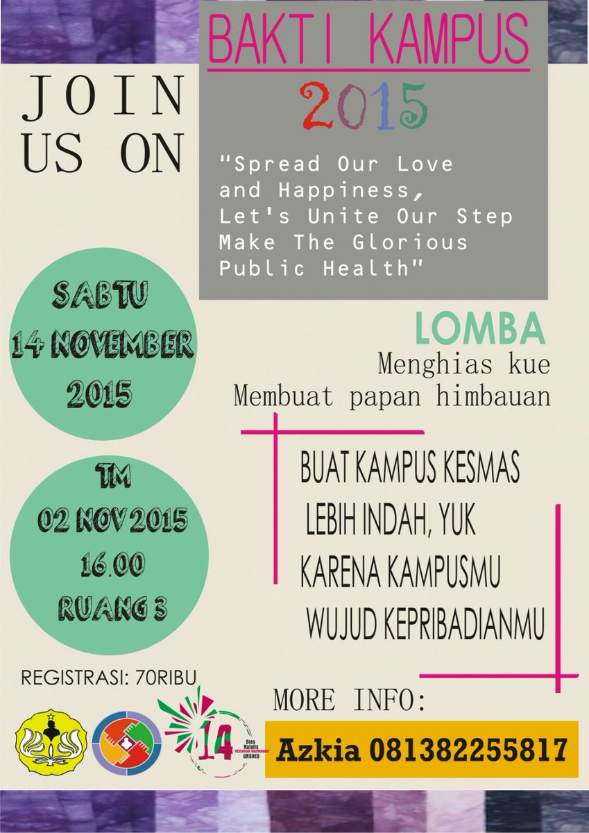 Ayo buktikan kalo kamu anak kesmas bangeeeet!!! Kapan lagi bisa berbakti sama kampus🙋👧👦