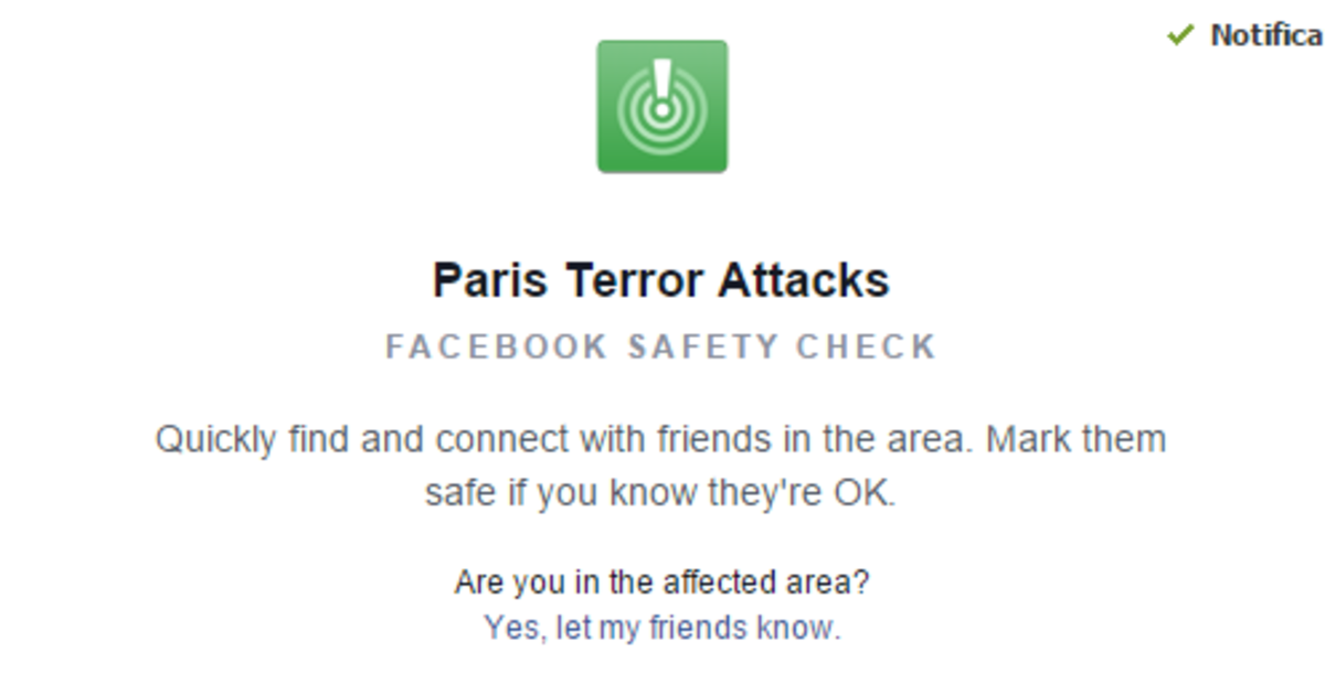 HuffPost's tweet image. Use Facebook to say you're "safe" during events like #Paris attacks huff.to/1LeB5wz