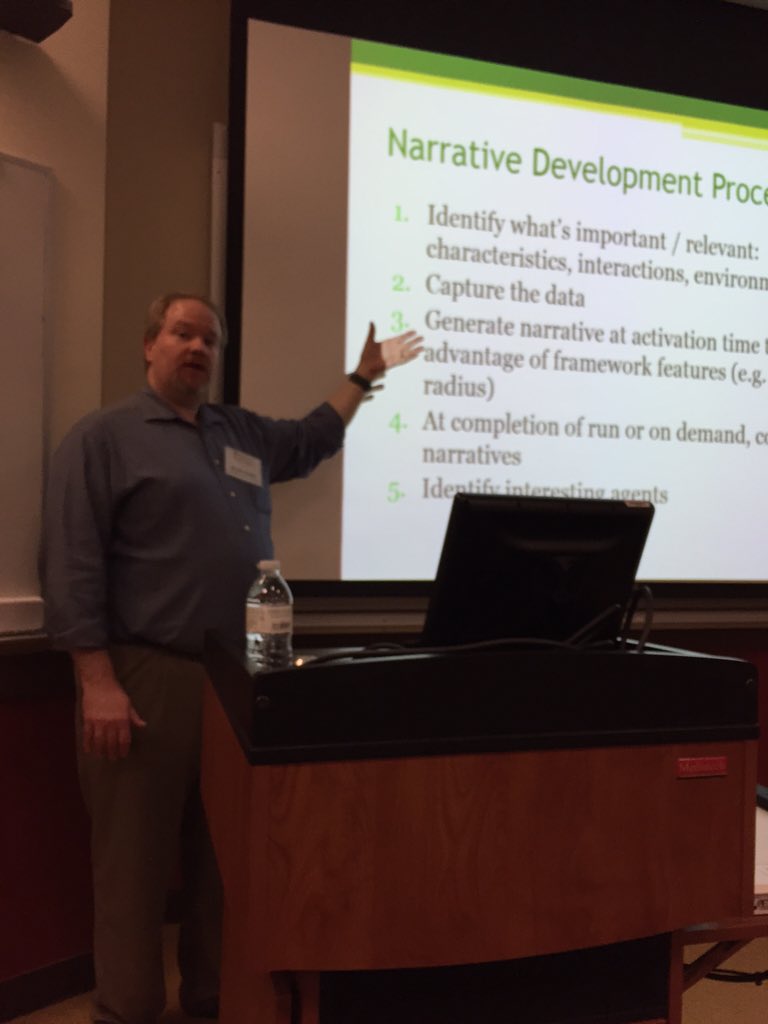 SmithCCB's tweet photo. Brent Auble on how to automatically write narratives for agent models #ccb2015 A gr8 job to wrap up the conference https://t.co/0883ALnjIi