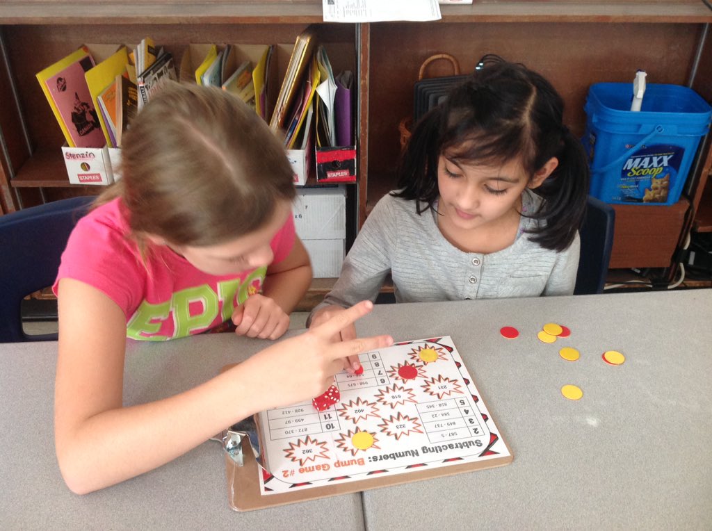 MsHanmer's tweet photo. We loved practising multi-digit addition and subtraction strategies by playing Bump! @Games4Gains https://t.co/R7fLn8gPrk
