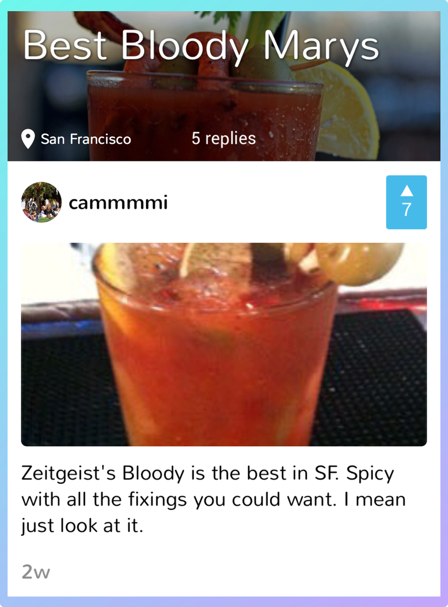 joinmembo's tweet photo. It's never too early to start planning for Sunday morning. Where do you get Bloody Marys? https://t.co/QkN8zxcvq8 https://t.co/B4l7lyXynN