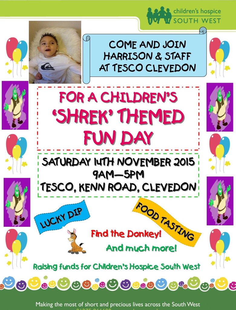 Looking Forward to tomorrow's Charity day in aid of <a href="/CHSW/">Children's HospiceSW</a> , come and meet Shrek and his friends.