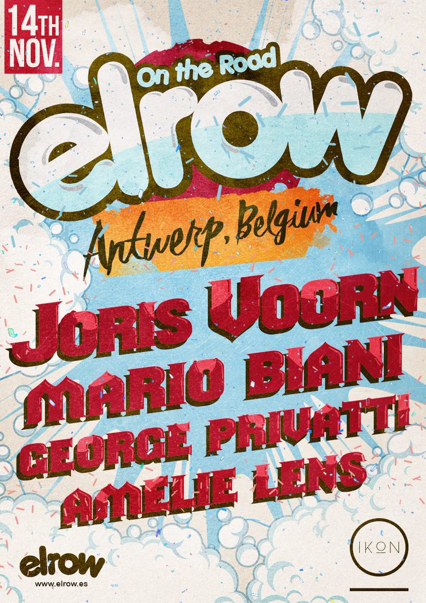 Movetonight's tweet image. Don't miss tomorrow ELROW party at @ikonantwerp with @jorisvoorn @MarioBiani @AmelieLENS @georgeprivatti !