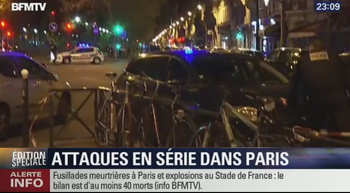 BFMTV's tweet image. EN DIRECT - Attaques à Paris: un dernier bilan fait état de 40 morts (info BFMTV).  bfmtv.com/mediaplayer/li…