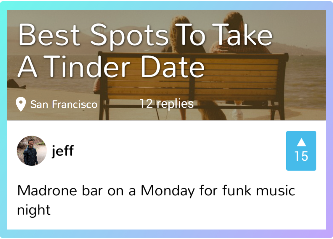 joinmembo's tweet photo. Score a @Tinder date? Sweet! Grab great ideas for places to take them here: https://t.co/eBC9h05qUc #dating https://t.co/uZYqZ67gLC