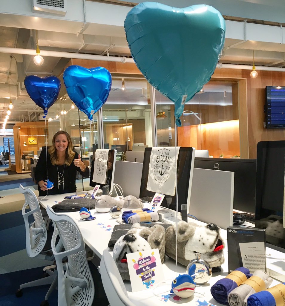InsideDO's tweet photo. Katie loves Fridays and spends them getting all the new-hire desks ready for Monday! #insideDO #engineers #love 💙💙💙 https://t.co/LtXHXbYY4e