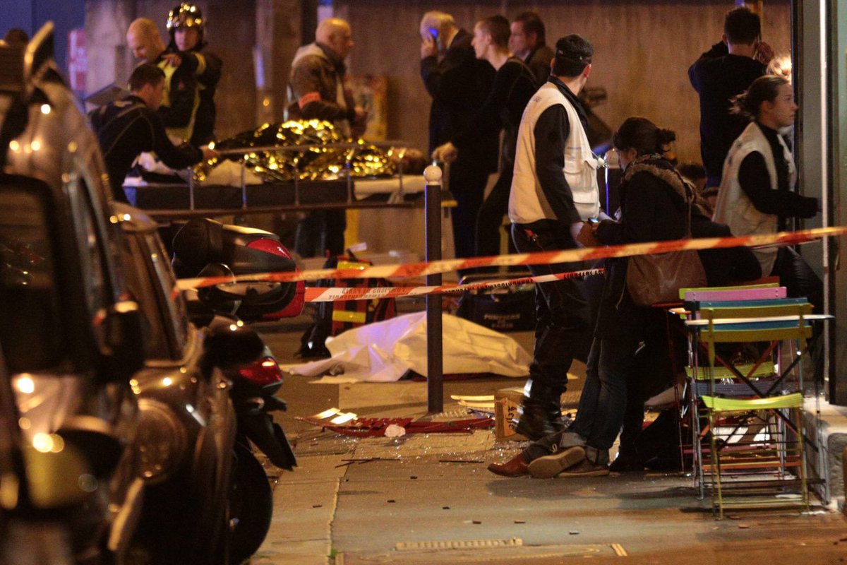 nypost's tweet photo. LATEST: Police confirm at least 100 hostages taken at Paris theater (via @AP) https://t.co/Pm8uGTf14b