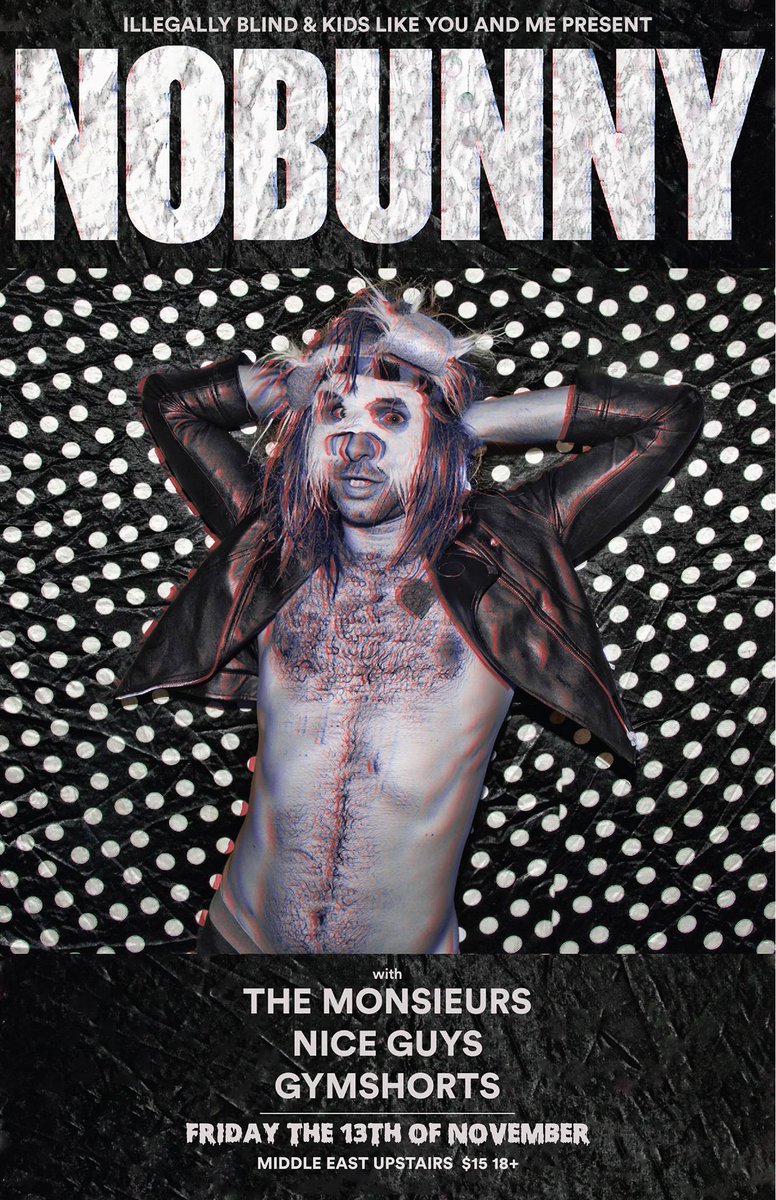 TONIGHT -- <a href="/NOBUNNYLOVESYOU/">ac ✨</a>, <a href="/TheMonsieurs/">The Monsieurs</a>, <a href="/nnniceguys/">nice guys</a>. <a href="/GYMSHORTSMUSIC/">GYMSHORTS</a> at <a href="/MidEastClub/">Middle East Restaurant & Nightclub</a>! on.fb.me/1FIwTDT