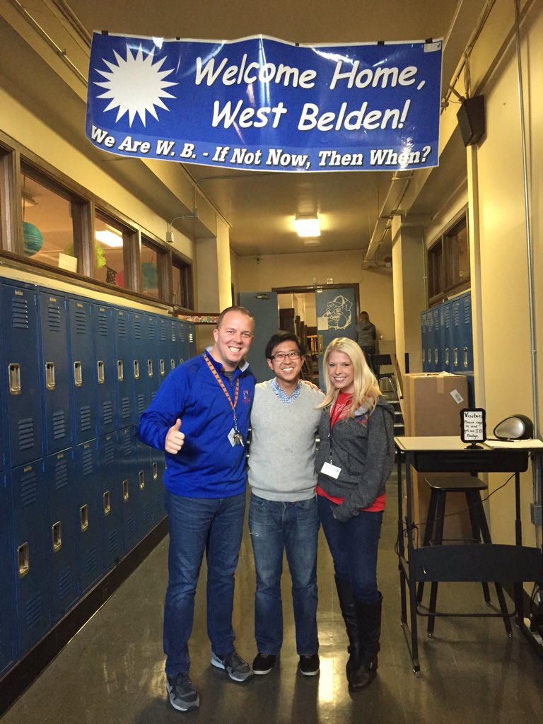 scott1639's tweet photo. Thanks @JinSooDHuh for coming to visit us today at #cicswestbelden to see our personalized learning implementation! https://t.co/rWcy1WtLYW