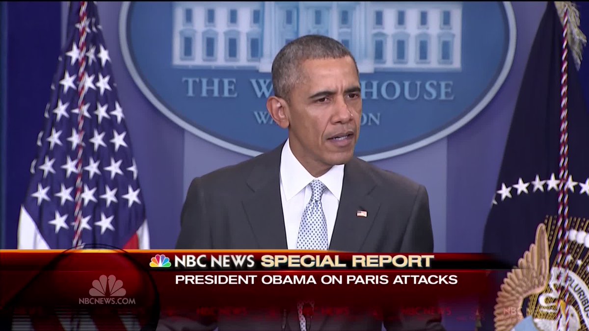 NBCDFW's tweet photo. Pres Obama: "it's an attack not just on the people of France but this is an attack on all of humanity" #ParisAttacks https://t.co/rE23khhGsJ