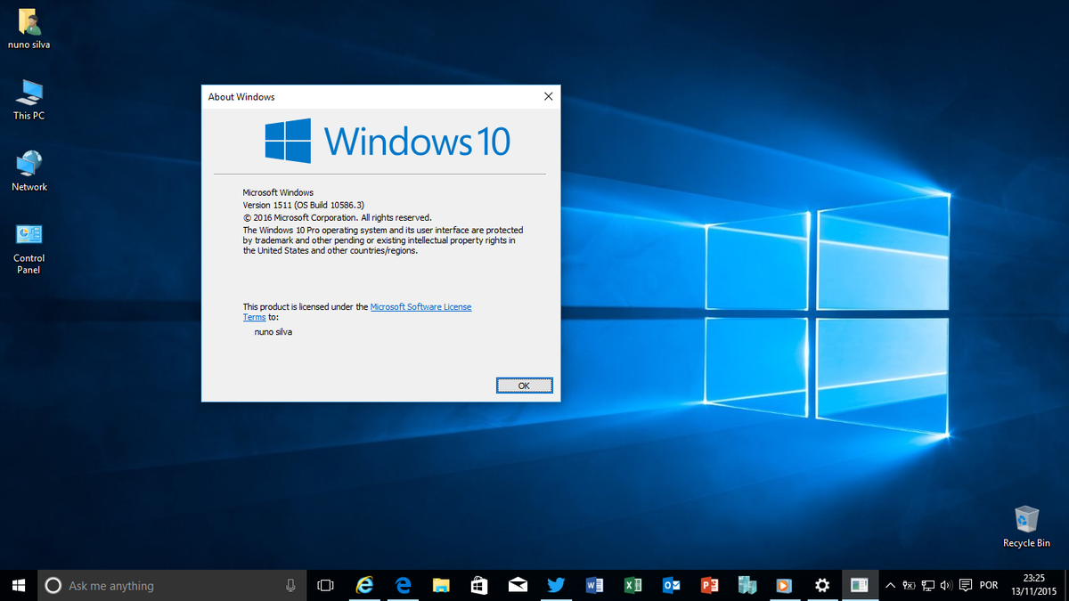 n_silva's tweet image. #Windows10 #Build10586 #Version1511