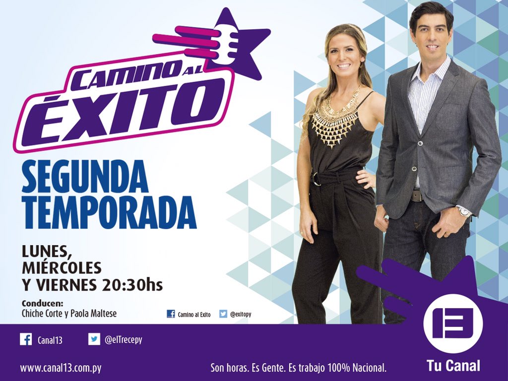 trecepy's tweet photo. ¡Ahora arranca @exitopy con la conducción de @chichecorte y @PaolaMaltese ! ¡Sigan con nosotros! #ElTrecePY https://t.co/9nphAdWqKE