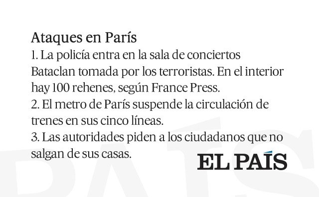 DIRECTO | Al menos una decena de rehenes han conseguido salir de la sala. Informa <a href="/Le_Figaro/">Le Figaro</a> cort.as/Z9U4
