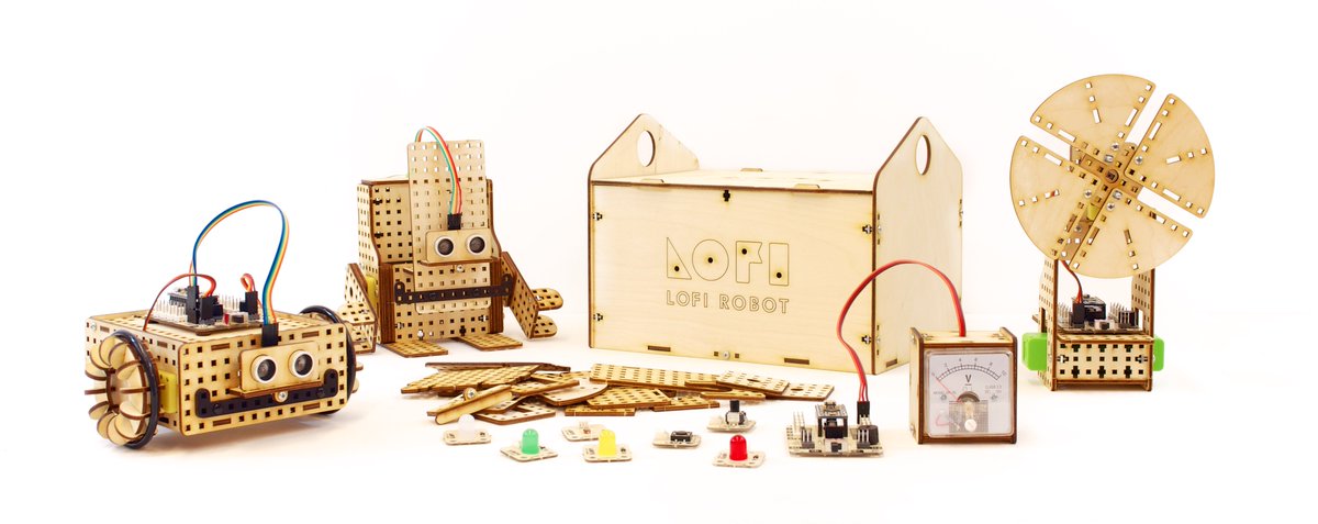 LoFiRobot's tweet image. LOFI Robot EDUBOX - new robot construction set! lofirobot.com/edubox  #arduino #lasercut #robot #diy #coding