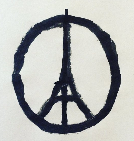 RobArcher's tweet photo. Banksy painting for Paris. https://t.co/dxSxz5TjRv