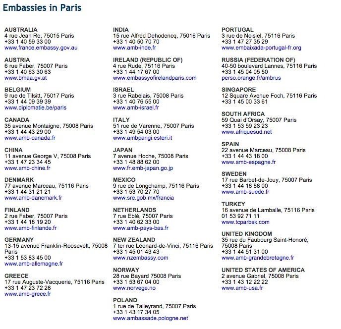 ComicBookNOW's tweet photo. A winder range of embassy numbers for Paris, please spread the word. https://t.co/wbTnFn6ObC