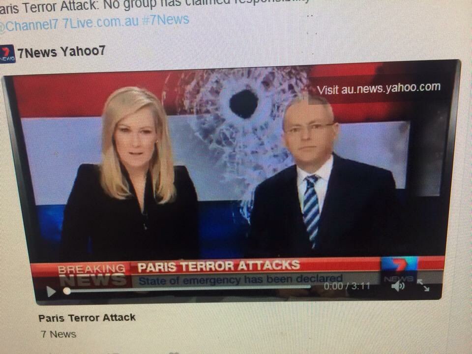 news_camo's tweet image. Not a good look. #WrongFlag @7NewsSydney #franceshooting