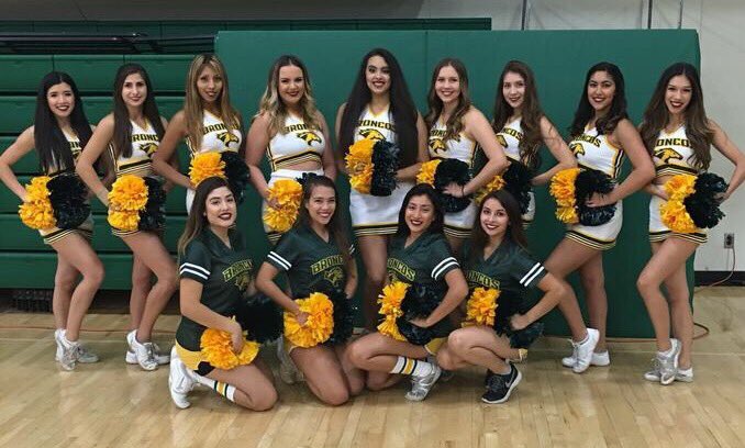 CPPcheer's tweet image. Cheered for women&apos;s basketball tonight💚🐴 #cppcheer #gobroncos