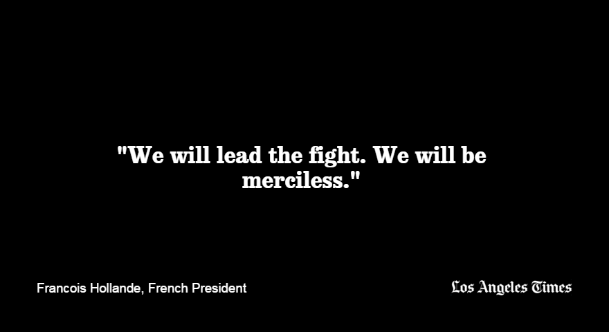 latimes's tweet image. French President Francois Hollande, during a visit to the Bataclan early Saturday morning local time