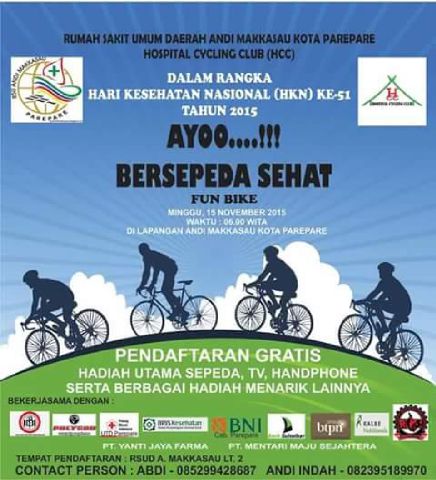 b2wpare's tweet photo. Mau sehat, ayo ramaikan. Daftar dulu ya di RSUD A.Makkasau Parepare lt.2, kalau kepepet lgsung dtg aj, besok pagi! https://t.co/ca0HX7pZS9