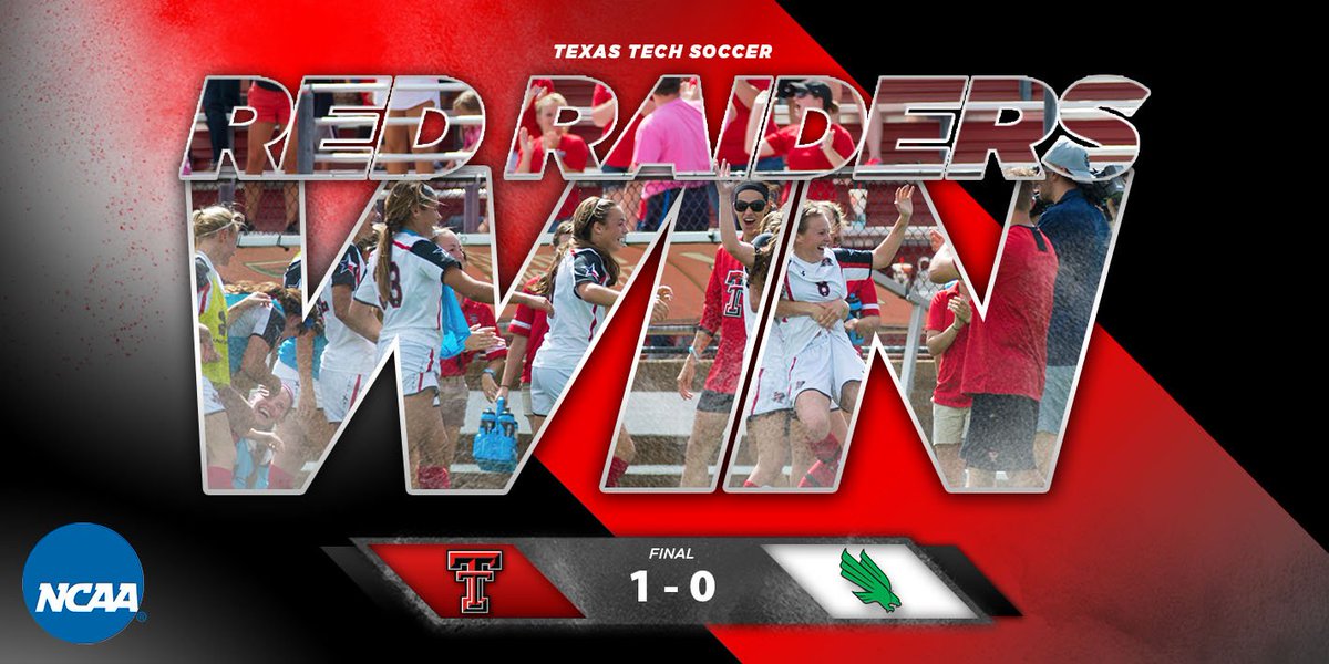 TexasTechSoccer's tweet photo. FINAL! 

TTU defeats North Texas 1-0!

#WreckEm https://t.co/Jt8P9RzbK1