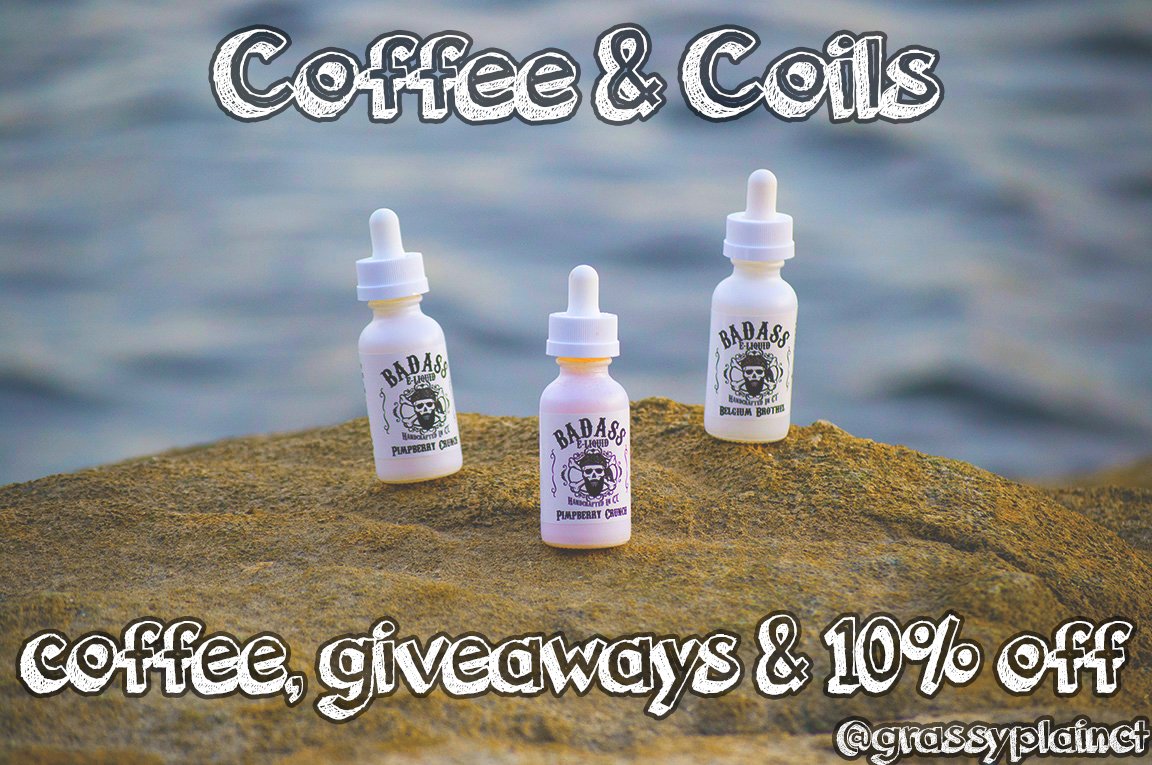 grassyplainct's tweet photo. 11/15/15 from 10am - 2pm, 10% off ejuice &amp; vapes.
The first four to mention this post get a free bottle of BADASS! https://t.co/JdMv6jZ4q8