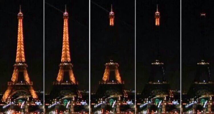 adoreyastyles's tweet photo. The Eiffel Tower turned it's lights off for the first time since 1889 #ParisAttacks https://t.co/Wi3jj3DVuJ