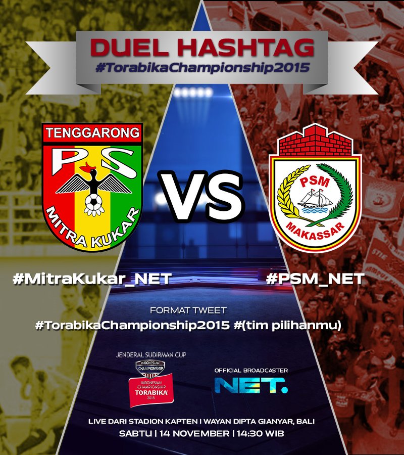 mdtvindonesia's tweet photo. Ayooo masih ditunggu nih dukunganmu buat #MitraKukar_NET dan #PSM_NET dalam Duel Hashtag! #TorabikaChampionship2015 https://t.co/ezF5dVDfUG
